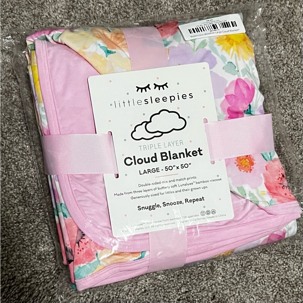 Watercolor Meadow Large Cloud Blanket - Little Sleepies